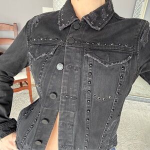Studded Black Denim Jacket